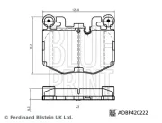 Bremsbelagsatz, Scheibenbremse Vorderachse BLUE PRINT ADBP420222