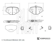 Bremsbelagsatz, Scheibenbremse Hinterachse BLUE PRINT ADBP420223