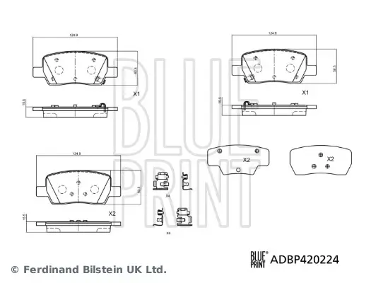 Bremsscheibe Hinterachse BLUE PRINT ADBP430139