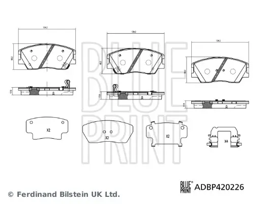 Bremsscheibe Hinterachse BLUE PRINT ADBP430139 Bild Bremsscheibe Hinterachse BLUE PRINT ADBP430139
