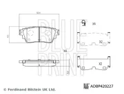 Bremsbelagsatz, Scheibenbremse Hinterachse BLUE PRINT ADBP420227