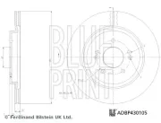 Bremsscheibe Hinterachse BLUE PRINT ADBP430105