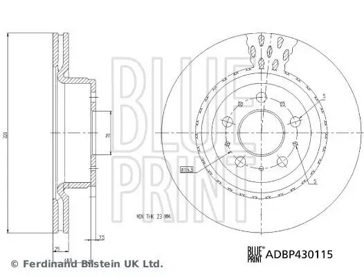 Bremsscheibe Vorderachse BLUE PRINT ADBP430115 Bild Bremsscheibe Vorderachse BLUE PRINT ADBP430115