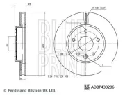 Bremsscheibe Vorderachse BLUE PRINT ADBP430206