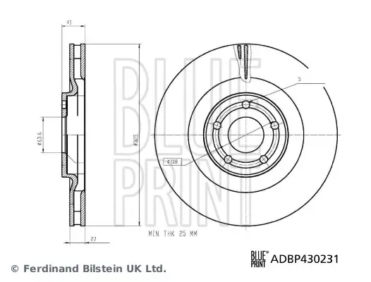 Bremsscheibe Vorderachse BLUE PRINT ADBP430231 Bild Bremsscheibe Vorderachse BLUE PRINT ADBP430231
