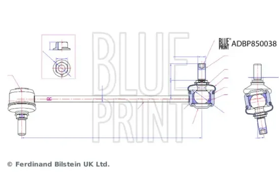 Stange/Strebe, Stabilisator Vorderachse rechts BLUE PRINT ADBP850038 Bild Stange/Strebe, Stabilisator Vorderachse rechts BLUE PRINT ADBP850038