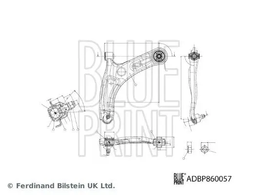 Lenker, Radaufhängung unten Vorderachse links BLUE PRINT ADBP860057 Bild Lenker, Radaufhängung unten Vorderachse links BLUE PRINT ADBP860057