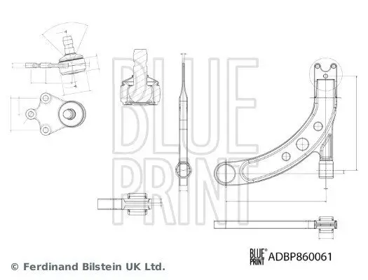 Lenker, Radaufhängung Vorderachse links BLUE PRINT ADBP860061 Bild Lenker, Radaufhängung Vorderachse links BLUE PRINT ADBP860061