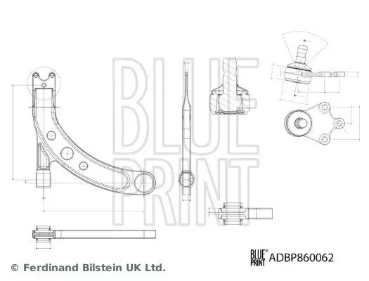 Lenker, Radaufhängung Vorderachse rechts BLUE PRINT ADBP860062 Bild Lenker, Radaufhängung Vorderachse rechts BLUE PRINT ADBP860062