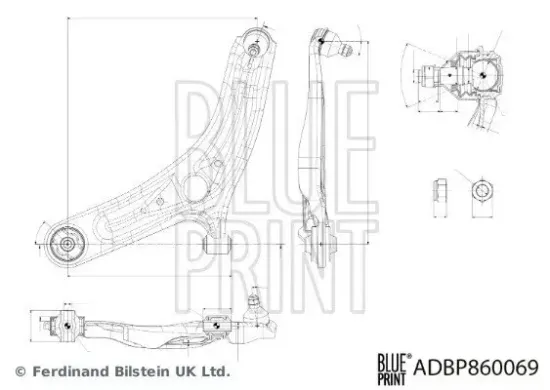 Lenker, Radaufhängung Vorderachse links BLUE PRINT ADBP860069 Bild Lenker, Radaufhängung Vorderachse links BLUE PRINT ADBP860069