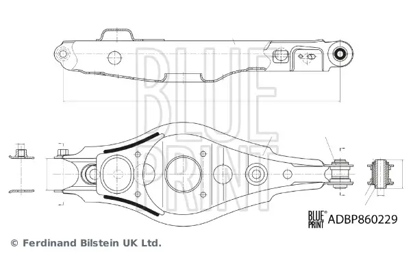 Lenker, Radaufhängung Hinterachse links unten hinten BLUE PRINT ADBP860229