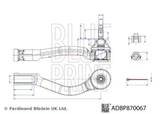 Spurstangenkopf Vorderachse links BLUE PRINT ADBP870067 Bild Spurstangenkopf Vorderachse links BLUE PRINT ADBP870067