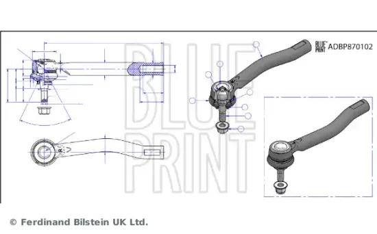Spurstangenkopf Vorderachse rechts BLUE PRINT ADBP870106 Bild Spurstangenkopf Vorderachse rechts BLUE PRINT ADBP870106