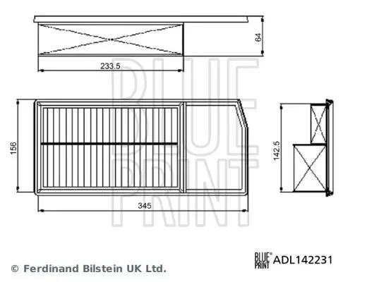 Luftfilter BLUE PRINT ADL142231 Bild Luftfilter BLUE PRINT ADL142231