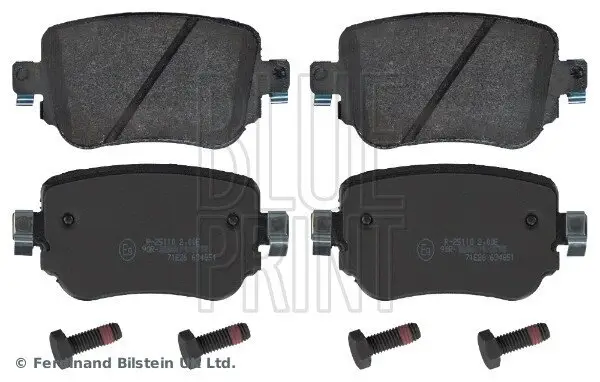 Bremsbelagsatz, Scheibenbremse Hinterachse BLUE PRINT ADV184250