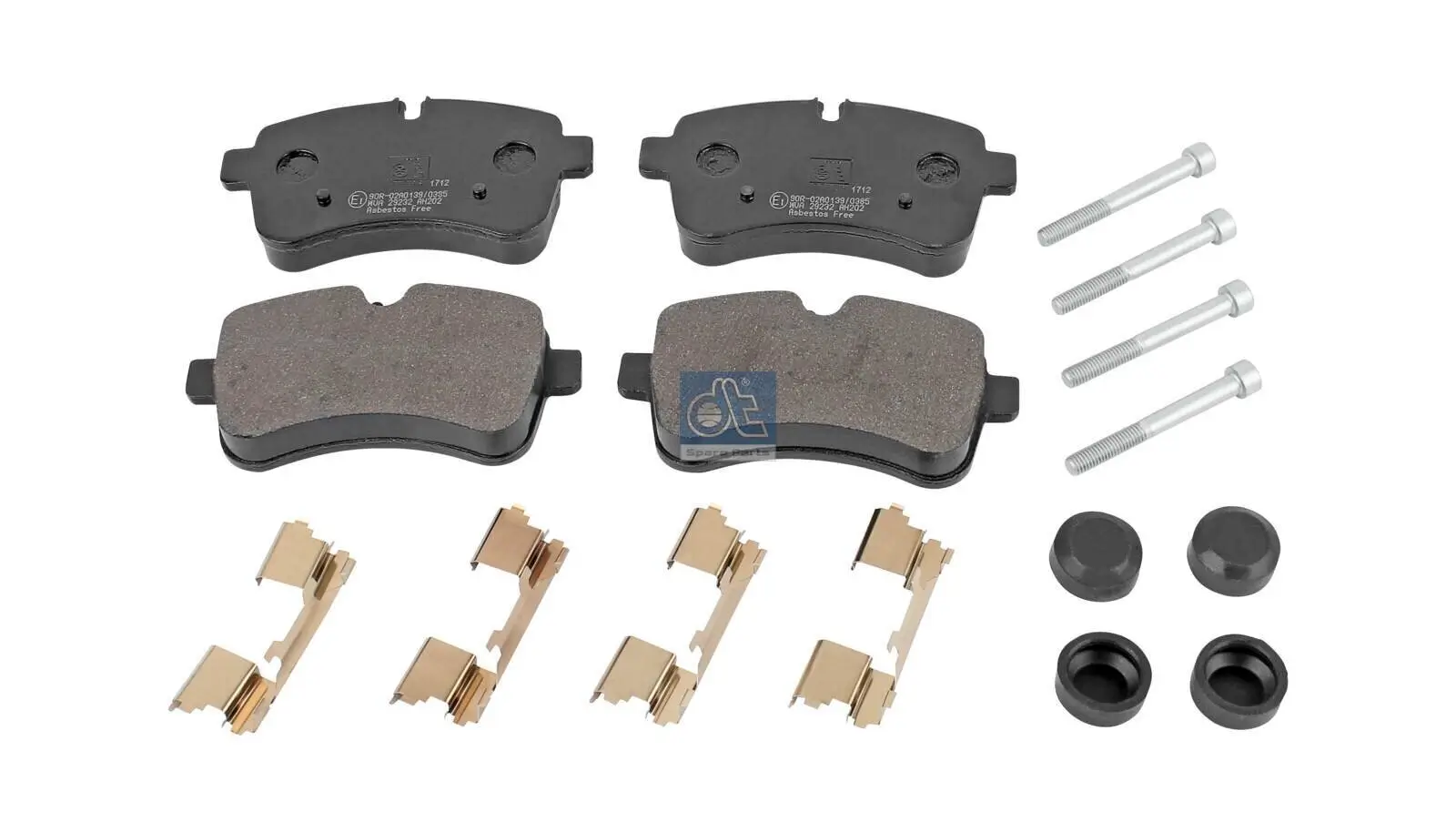 Bremsbelagsatz, Scheibenbremse Hinterachse DT Spare Parts 7.92618