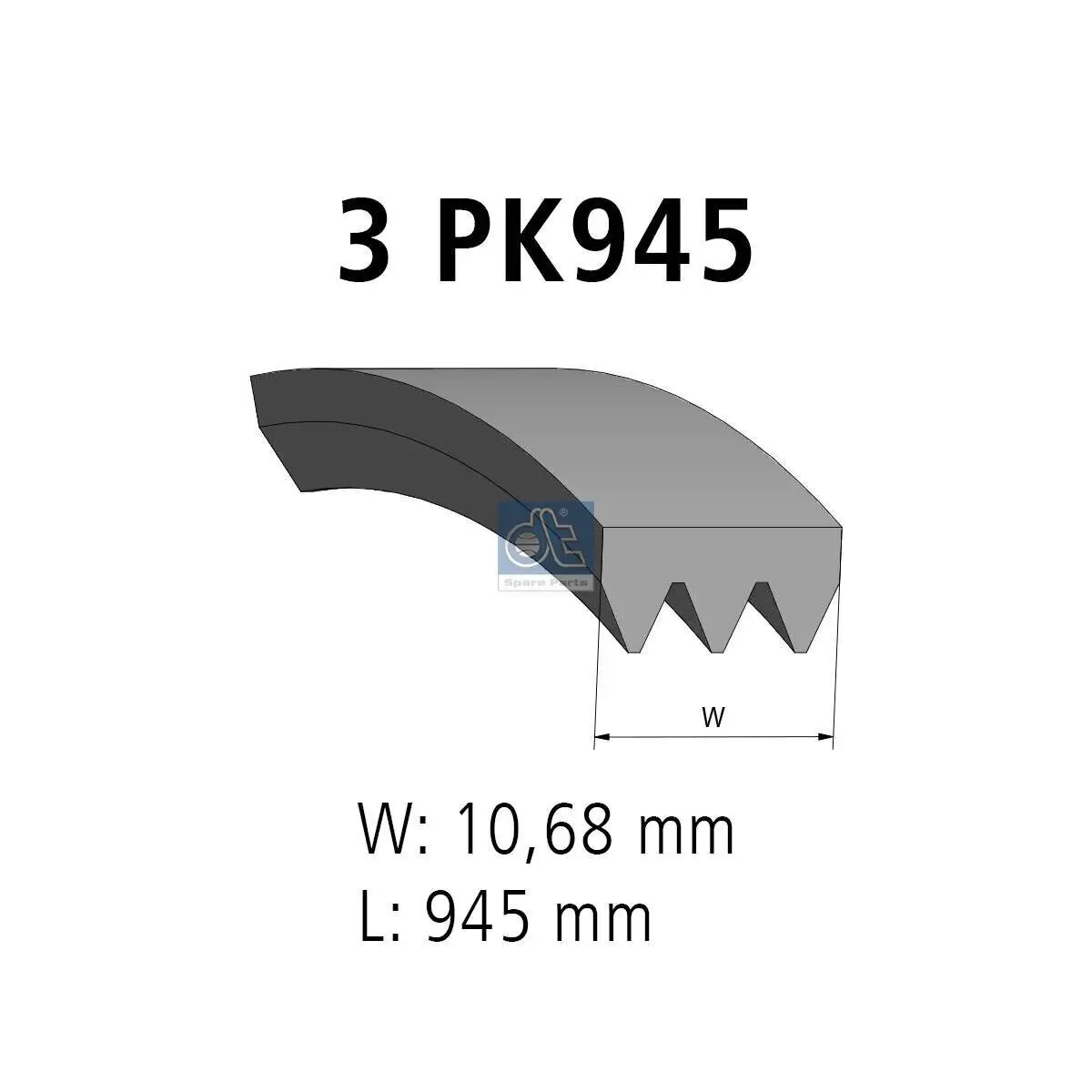 Keilrippenriemen DT Spare Parts 12.15401