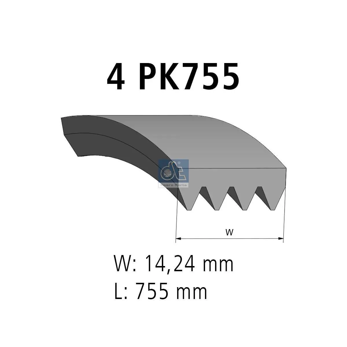 Keilrippenriemen DT Spare Parts 12.15402