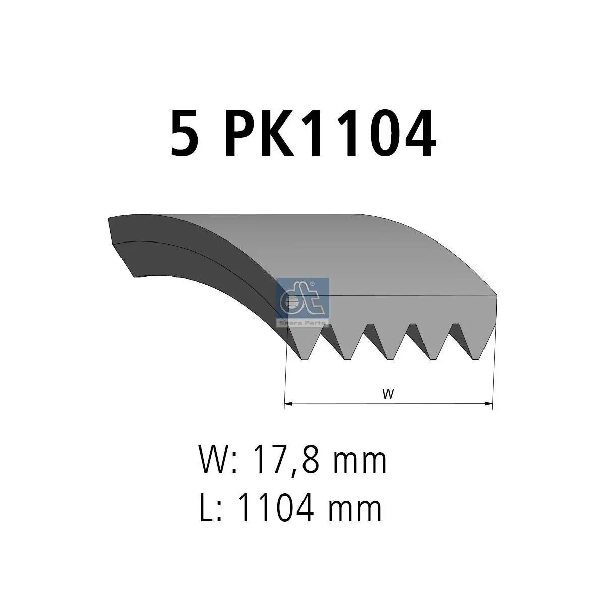 Keilrippenriemen DT Spare Parts 12.15405