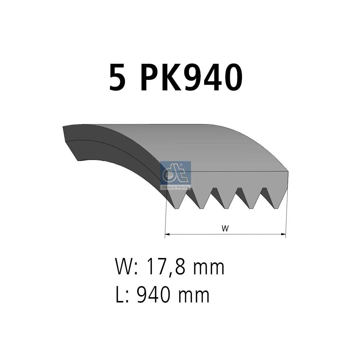 Keilrippenriemen DT Spare Parts 12.15407