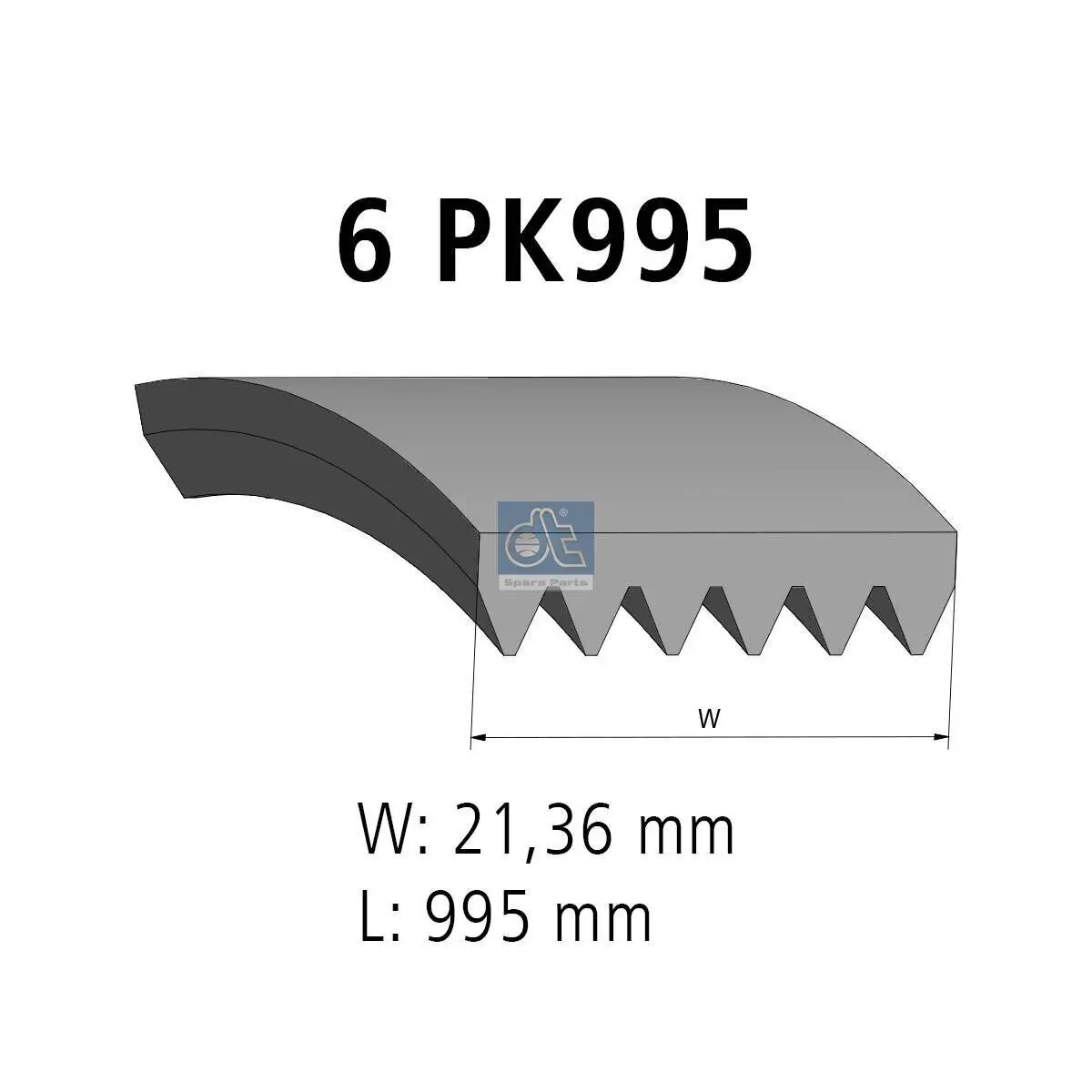 Keilrippenriemen DT Spare Parts 12.15421