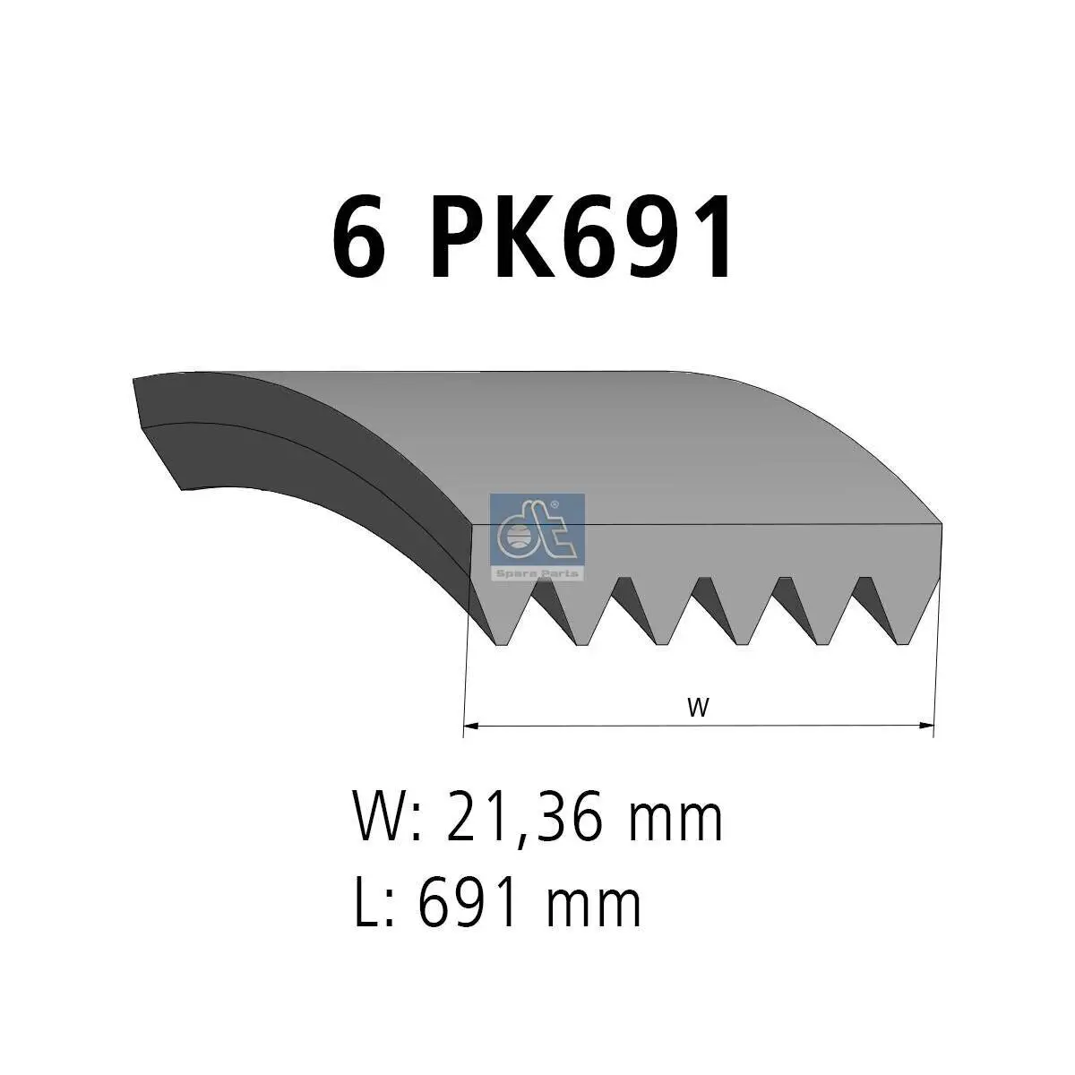 Keilrippenriemen DT Spare Parts 4.81364