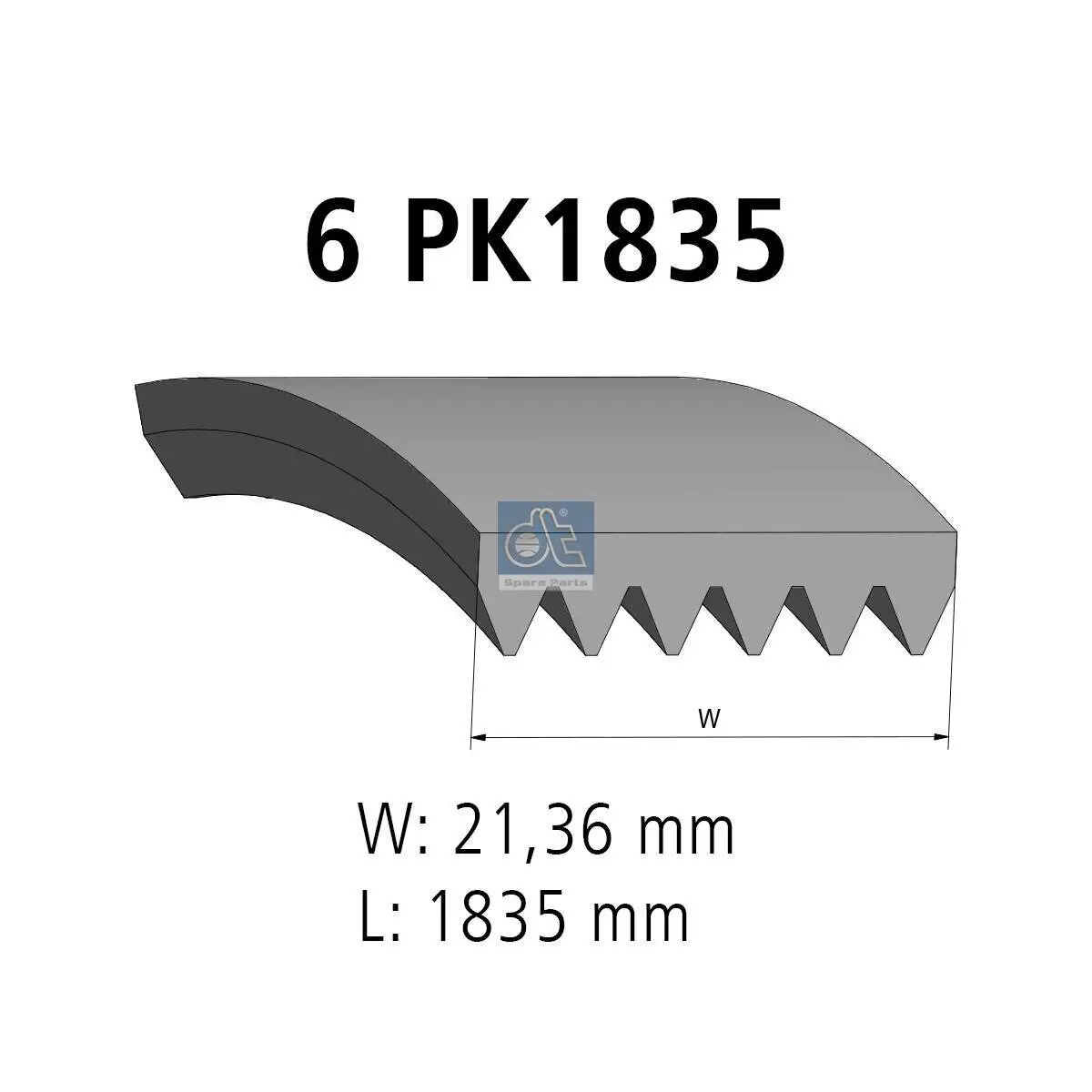 Keilrippenriemen DT Spare Parts 6.31542