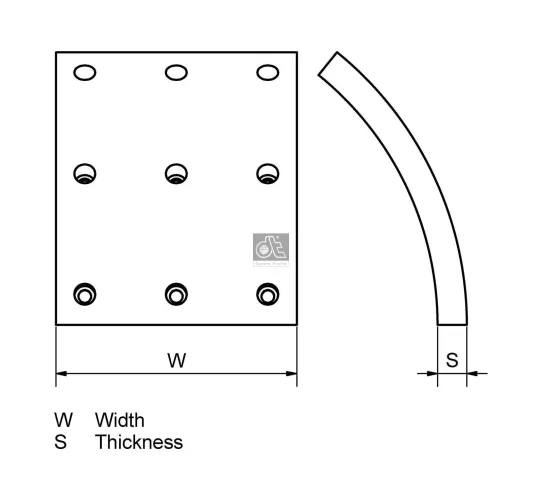 Bremsbelagsatz, Trommelbremse Hinterachse DT Spare Parts 10.13002 Bild Bremsbelagsatz, Trommelbremse Hinterachse DT Spare Parts 10.13002