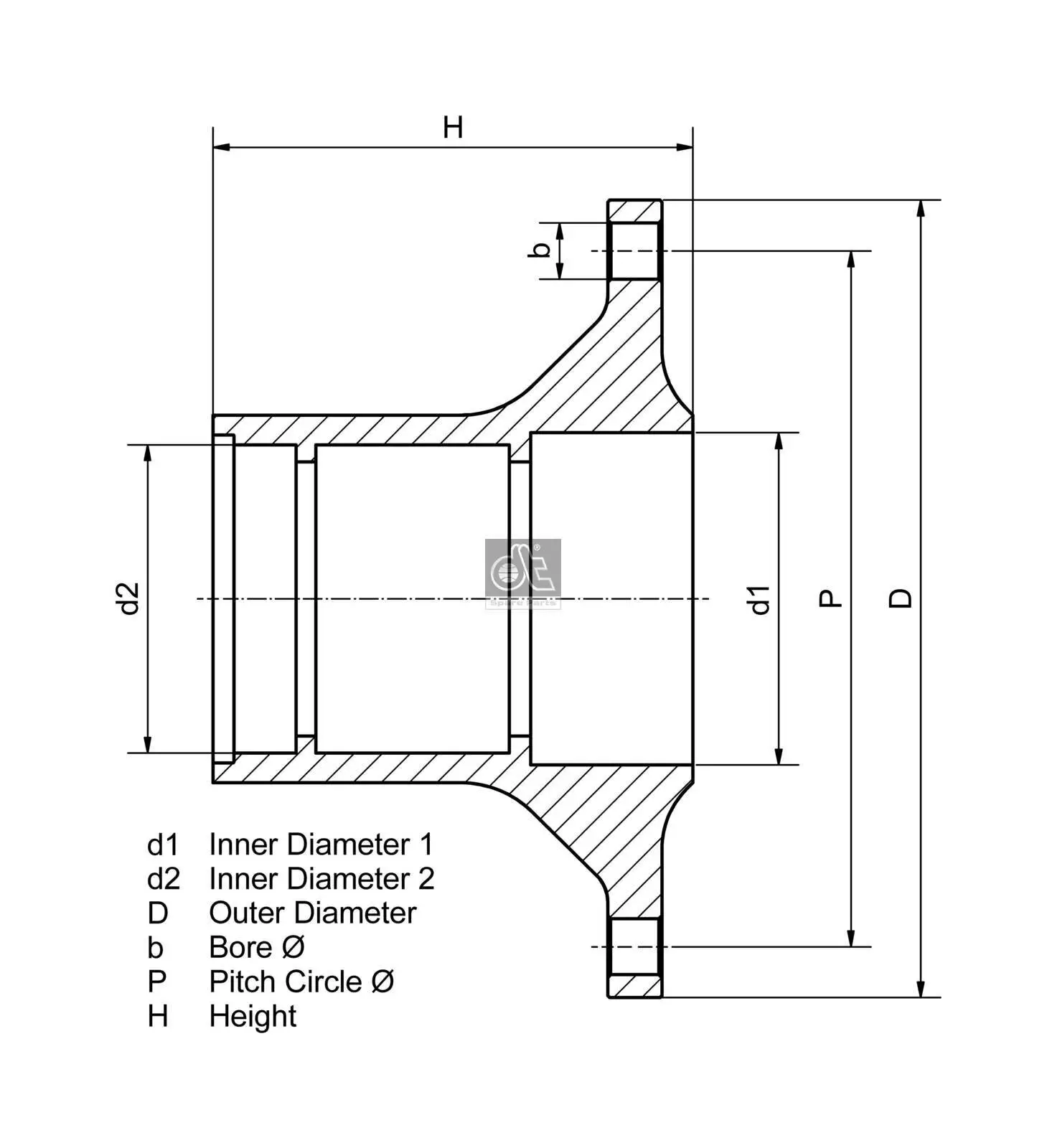 Radnabe Hinterachse DT Spare Parts 6.54011