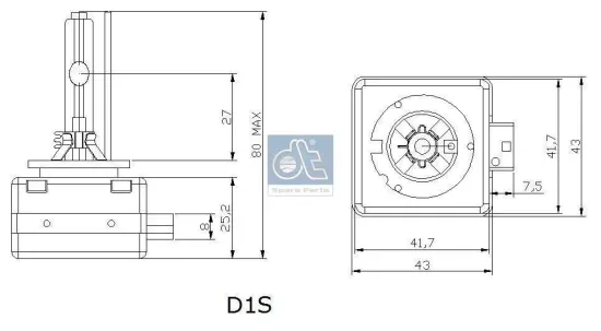 Glühlampe, Hauptscheinwerfer 85 V 35 W D1S (Gasentladungslampe) DT Spare Parts 3.32943 Bild Glühlampe, Hauptscheinwerfer 85 V 35 W D1S (Gasentladungslampe) DT Spare Parts 3.32943