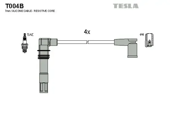 Zündleitungssatz TESLA T004B Bild Zündleitungssatz TESLA T004B