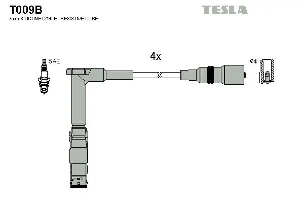 Zündleitungssatz TESLA T009B Bild Zündleitungssatz TESLA T009B