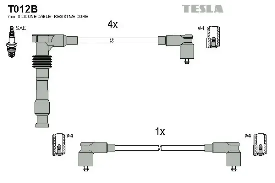 Zündleitungssatz TESLA T012B Bild Zündleitungssatz TESLA T012B