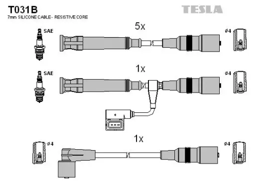 Zündleitungssatz TESLA T031B Bild Zündleitungssatz TESLA T031B