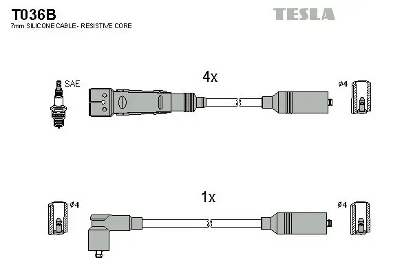 Zündleitungssatz TESLA T036B