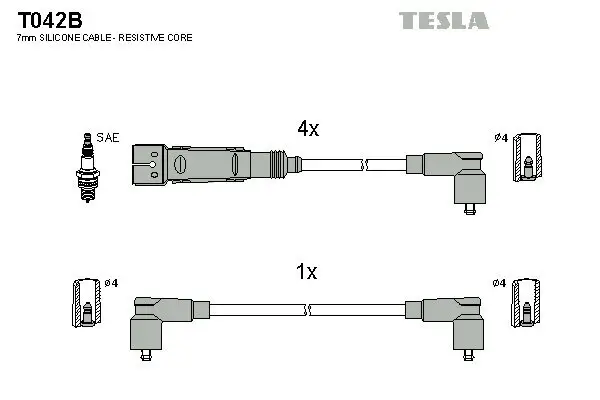 Zündleitungssatz TESLA T042B