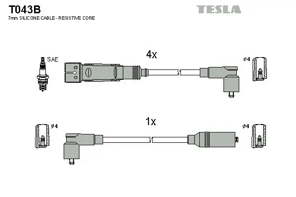 Zündleitungssatz TESLA T043B