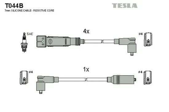 Zündleitungssatz TESLA T044B Bild Zündleitungssatz TESLA T044B