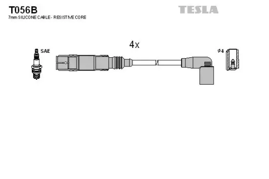 Zündleitungssatz TESLA T056B Bild Zündleitungssatz TESLA T056B