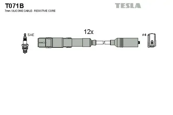 Zündleitungssatz TESLA T071B Bild Zündleitungssatz TESLA T071B