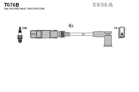 Zündleitungssatz TESLA T076B Bild Zündleitungssatz TESLA T076B