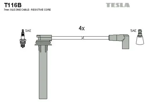 Zündleitungssatz TESLA T116B Bild Zündleitungssatz TESLA T116B