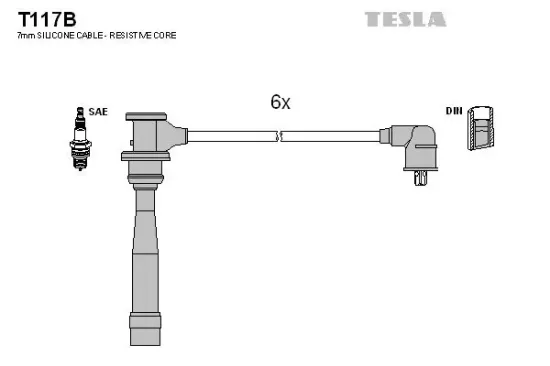 Zündleitungssatz TESLA T117B Bild Zündleitungssatz TESLA T117B