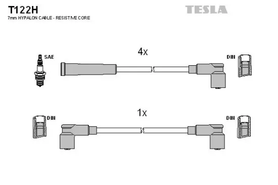 Zündleitungssatz TESLA T122H Bild Zündleitungssatz TESLA T122H