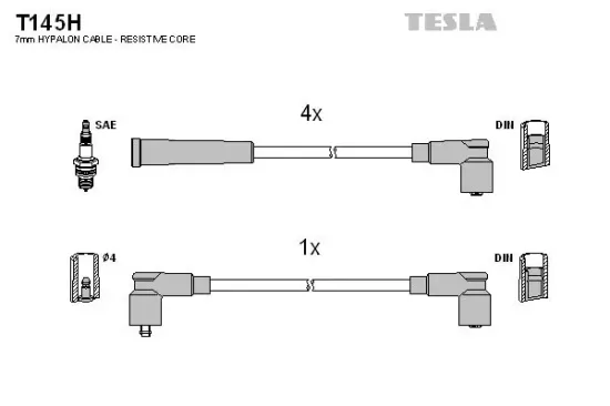 Zündleitungssatz TESLA T145H Bild Zündleitungssatz TESLA T145H