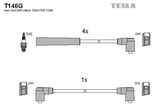 Zündleitungssatz TESLA T146G Bild Zündleitungssatz TESLA T146G