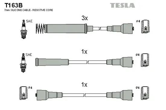 Zündleitungssatz TESLA T163B Bild Zündleitungssatz TESLA T163B