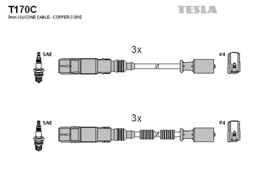 Zündleitungssatz TESLA T170C Bild Zündleitungssatz TESLA T170C