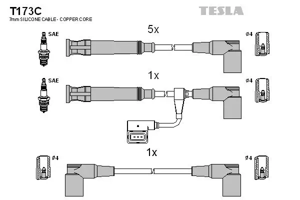 Zündleitungssatz TESLA T173C