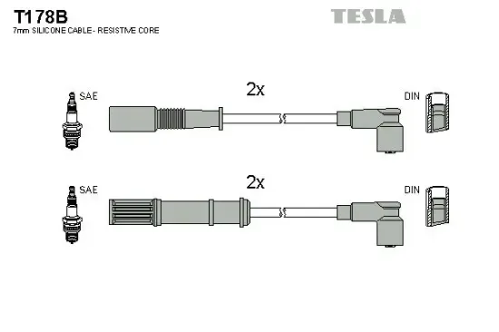 Zündleitungssatz TESLA T178B Bild Zündleitungssatz TESLA T178B